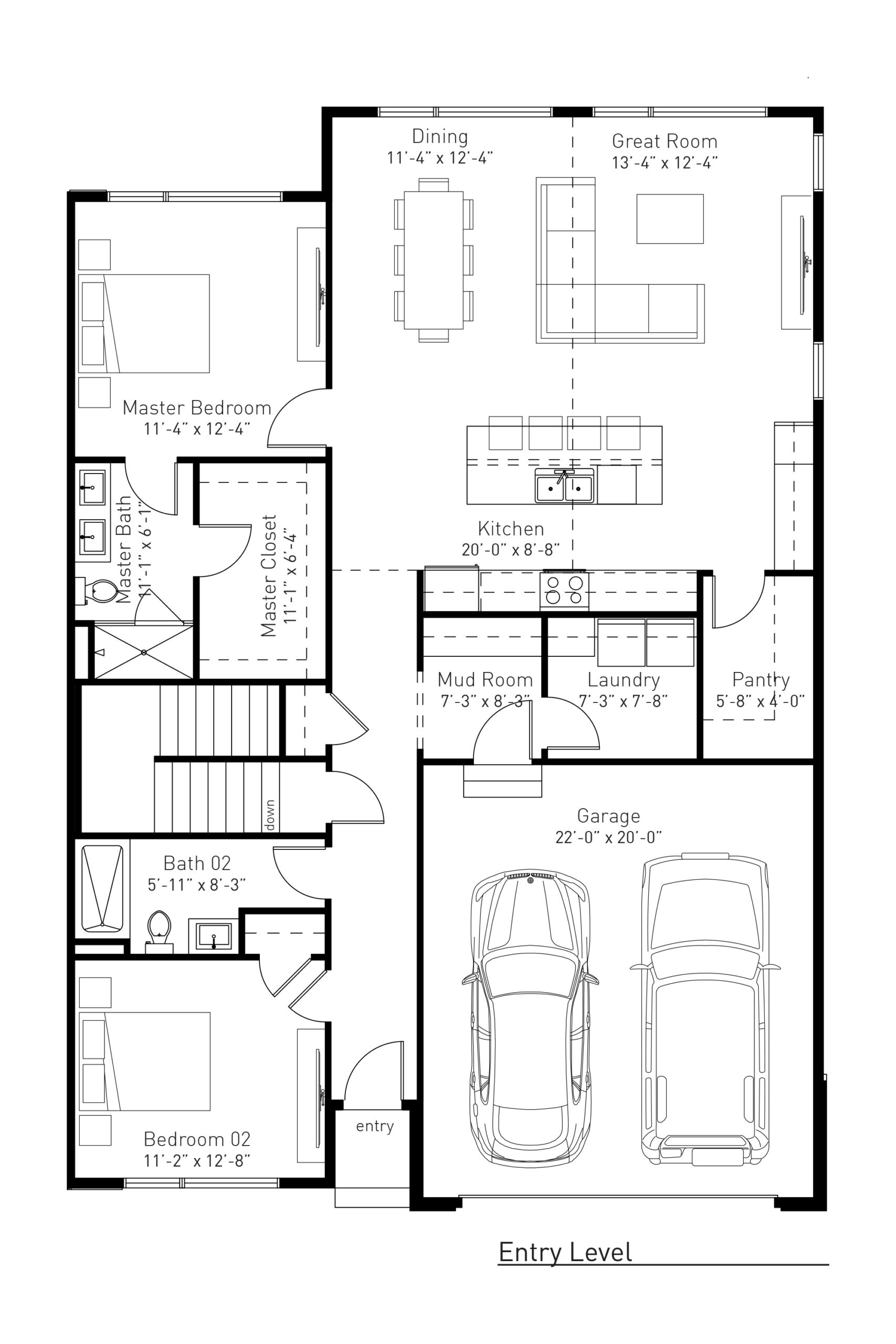 Beech Basement Layout Entry Level Floor Plan