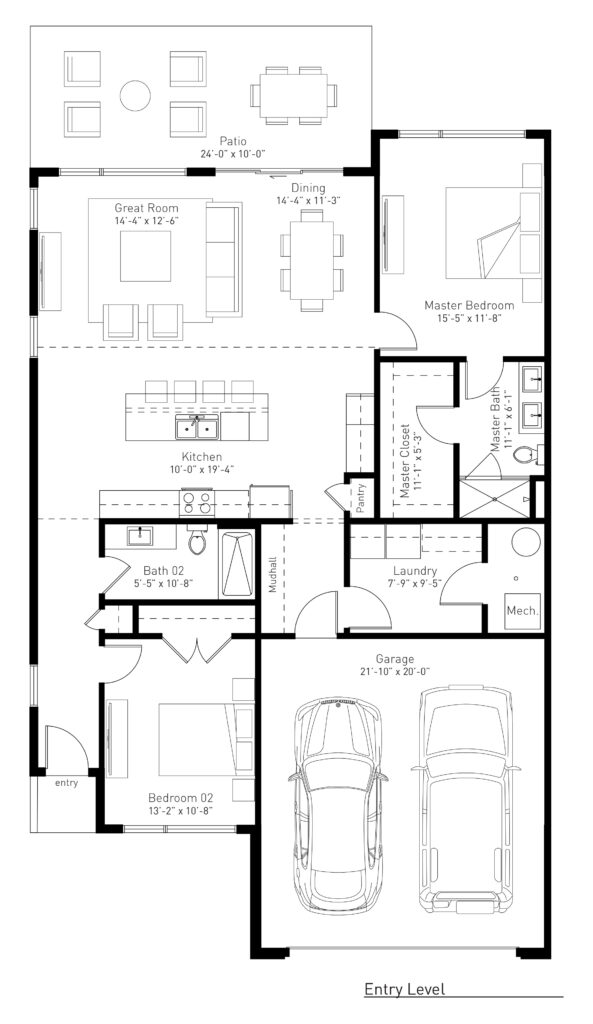 PawPaw Single Level Layout Floor Plan