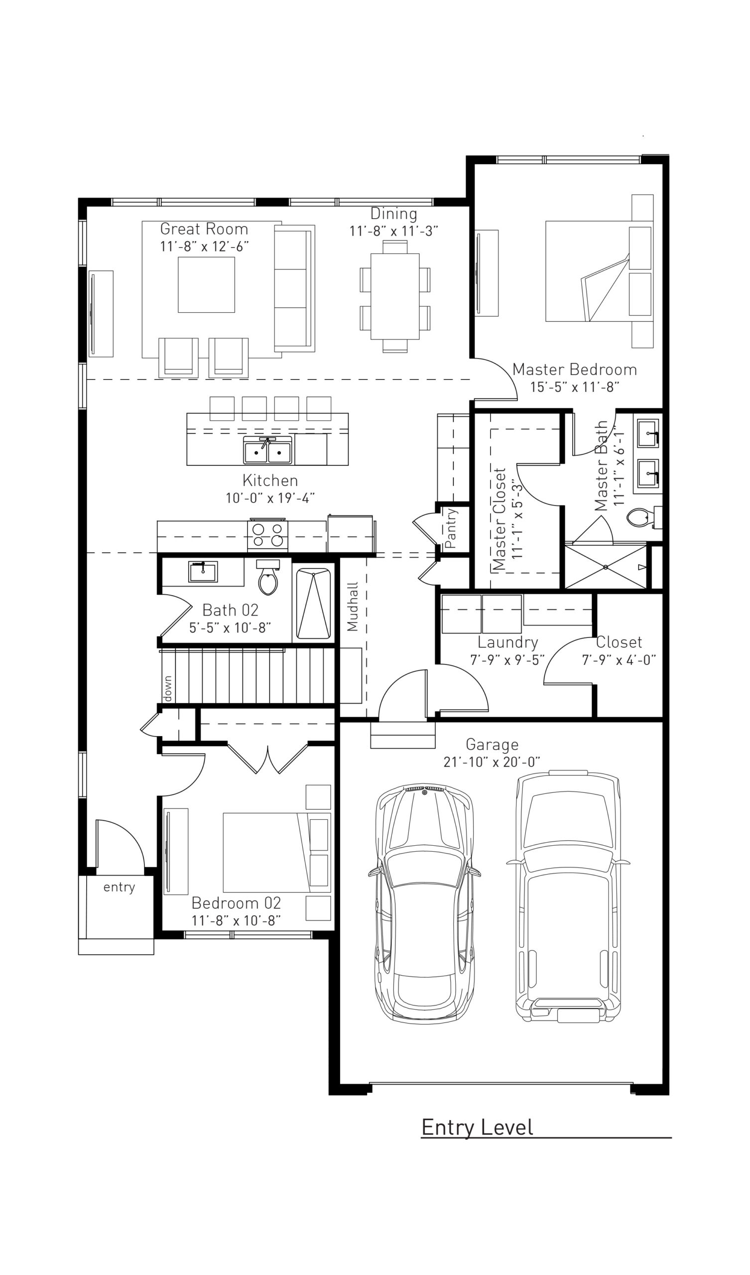 PawPaw Walkout Layout Entry Level Floor Plan