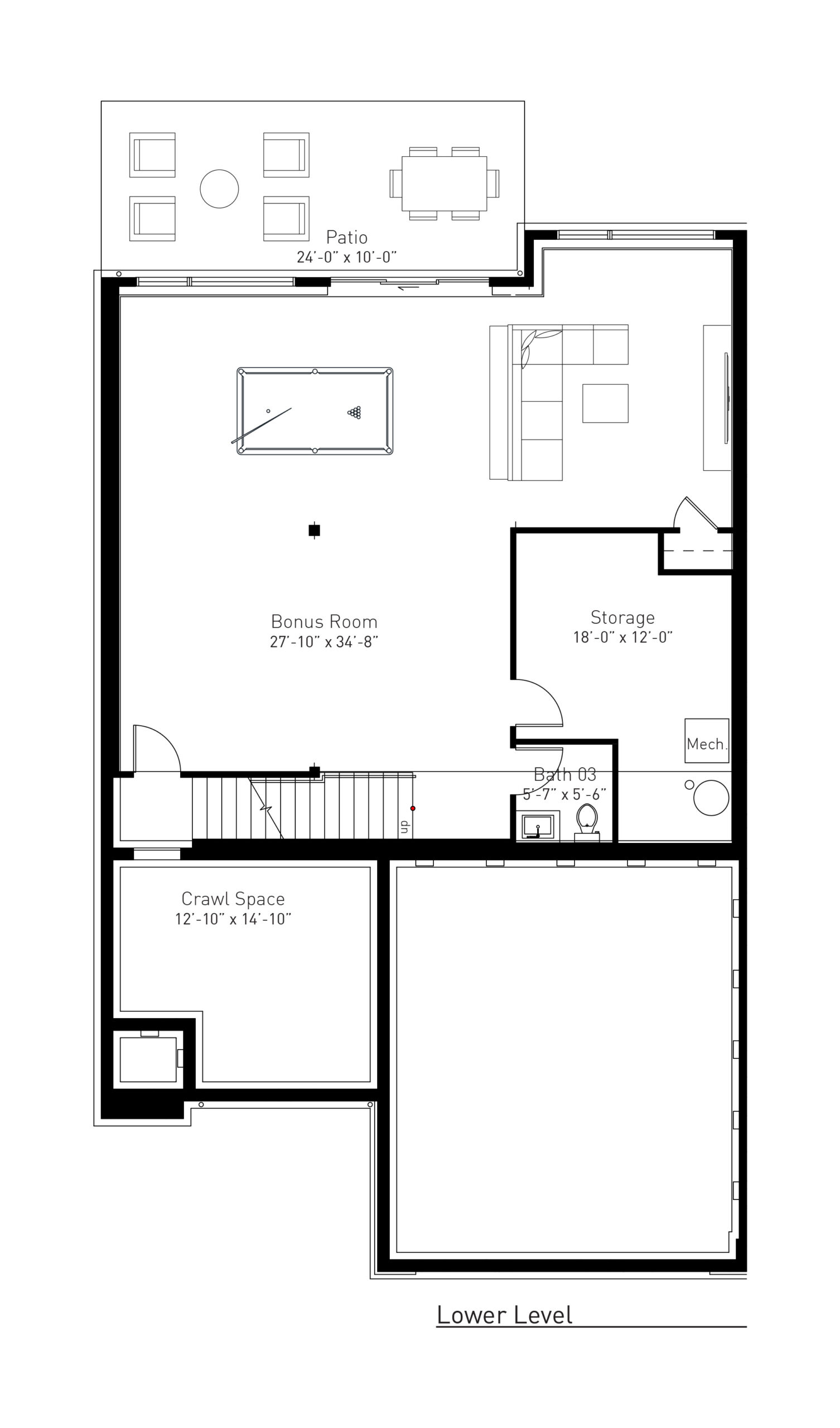 PawPaw Walkout Layout Lower Level Floor Plan