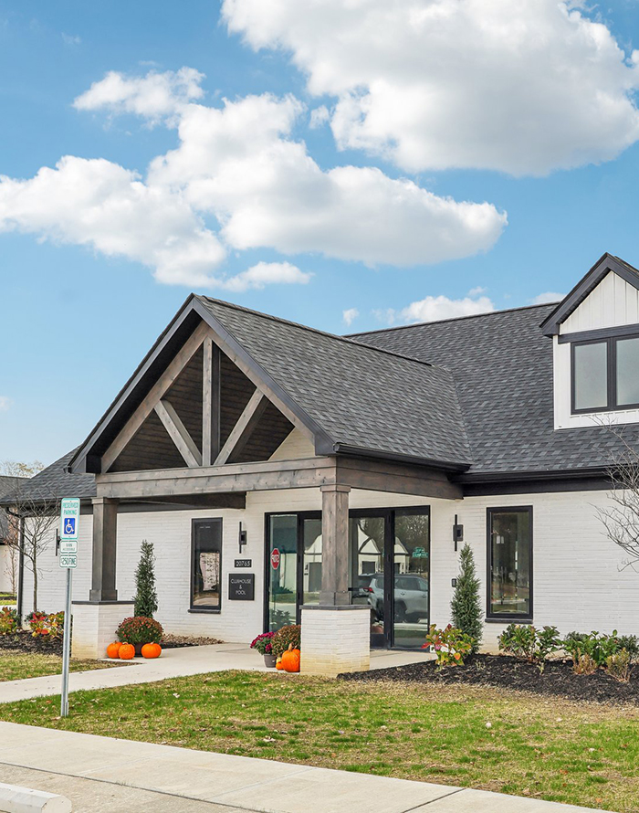 Front entrance of the Club House at Camden Woods