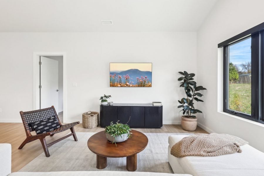 Beach Unit - Living Room View Showing TV Wall