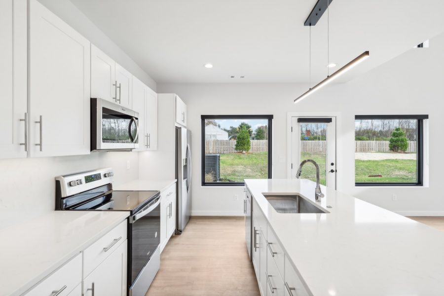 Willow Unit Main Kitchen, Kitchen Aisle Looking Toward the WIndows